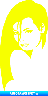 Samolepka Žena tvář 002 levá Fluorescentní žlutá