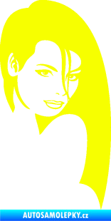 Samolepka Žena tvář 002 pravá Fluorescentní žlutá