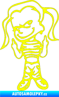 Samolepka Zlobivá holka 002 levá f*ck Fluorescentní žlutá