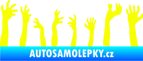 Samolepka Zombie 002 levá mrtví vylézají z hrobu Fluorescentní žlutá