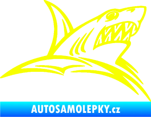 Samolepka Žralok 020 pravá v moři Fluorescentní žlutá