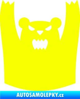 Samolepka Zuřivý medvěd Fluorescentní žlutá