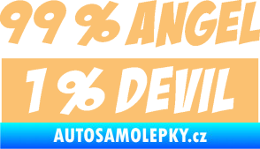 Samolepka 99% Angel, 1% Devil béžová