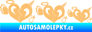 Samolepka Angel devil family 002 rodinka v autě béžová