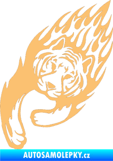 Samolepka Animal flames 015 levá tygr béžová