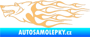 Samolepka Animal flames 017 levá vlk béžová