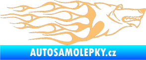 Samolepka Animal flames 017 pravá vlk béžová