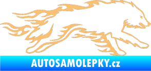 Samolepka Animal flames 032 pravá vlk béžová