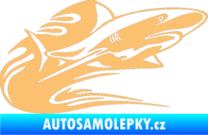 Samolepka Animal flames 037 pravá žralok béžová