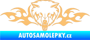 Samolepka Animal flames 038 levá  vlk béžová
