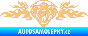Samolepka Animal flames 058 levá vlk béžová