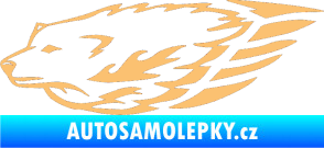 Samolepka Animal flames 078 levá  vlk béžová