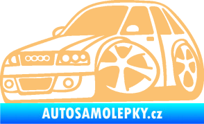 Samolepka Audi A4 karikatura levá béžová