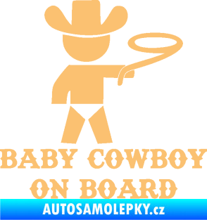 Samolepka Baby cowboy on board pravá béžová