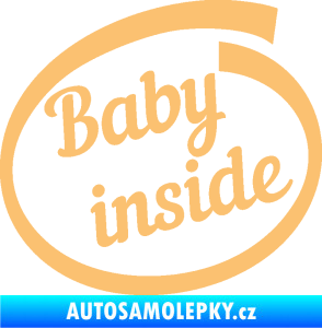 Samolepka Baby inside dítě v autě nápis béžová