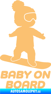 Samolepka Baby on board 009 pravá snowboard béžová