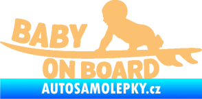 Samolepka Baby on board 010 levá surfing béžová