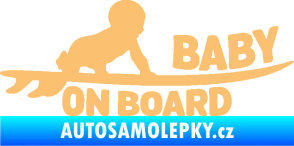 Samolepka Baby on board 010 pravá surfing béžová