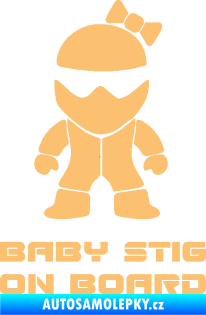 Samolepka Baby stig on board girl béžová