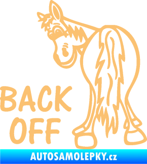 Samolepka Back off levá koník béžová