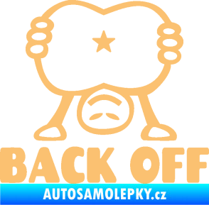 Samolepka Back off panáček béžová