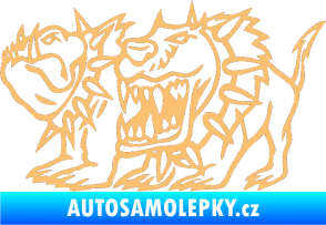 Samolepka Bad dogs levá zuřiví psi béžová