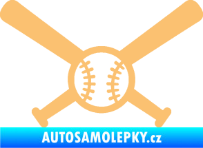 Samolepka Baseball míček a pálky béžová