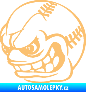 Samolepka Baseballový míček 001 levá s obličejem béžová