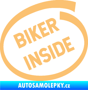 Samolepka Biker inside 005 nápis béžová