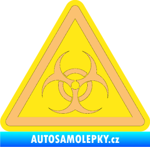 Samolepka Biohazard barevný trojúhelník béžová