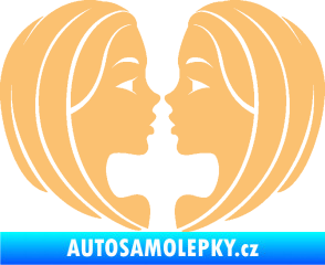 Samolepka Blíženci 002  béžová