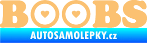 Samolepka Boobs nápis se srdíčky béžová