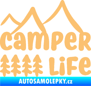 Samolepka Camper life 001 horská turistika béžová