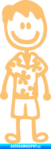 Samolepka Cartoon family táta Hawaii béžová