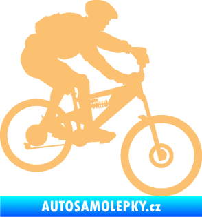 Samolepka Cyklista 009 pravá horské kolo béžová