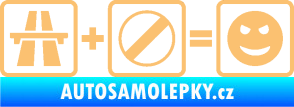 Samolepka Dálnice + konec omezení rychlosti = jízda béžová
