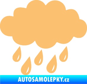 Samolepka Déšť 001 levá mrak a kapky béžová