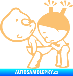 Samolepka Děti kuk do kalhot pravá béžová