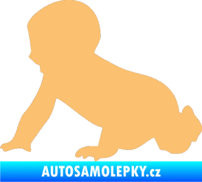 Samolepka Dítě v autě 025 levá miminko silueta béžová