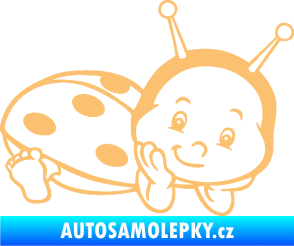 Samolepka Dítě v autě 063 pravá beruška béžová