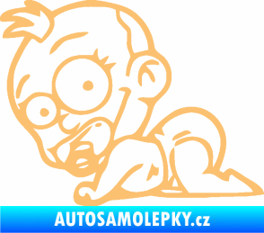 Samolepka Dítě v autě 067 levá lezoucí miminko béžová
