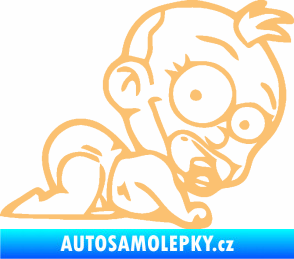 Samolepka Dítě v autě 067 pravá lezoucí miminko béžová