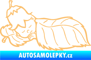 Samolepka Dítě v autě 107 levá spinká na lístečku béžová