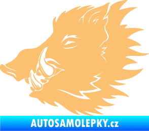 Samolepka Divoké prase 001 levá kanec hlava béžová