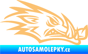 Samolepka Divoké prase 002 pravá kanec hlava béžová