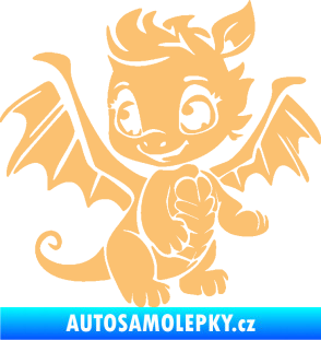 Samolepka Dragon 054 levá roztomilý dráček béžová