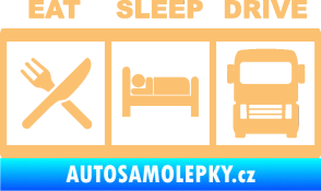 Samolepka Eat, sleep, drive 003 s nápisem béžová