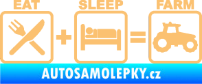 Samolepka Eat sleep farm béžová