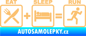 Samolepka Eat sleep run béžová