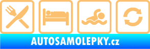 Samolepka Eat sleep swimming repeat plavání béžová